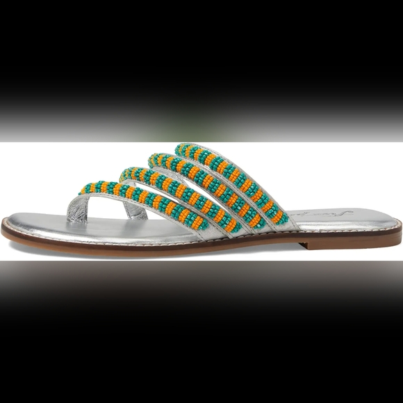 FREE PEOPLE BEATRICE BEADED FLAT SANDAL, SIZE 39 - Picture 7 of 15